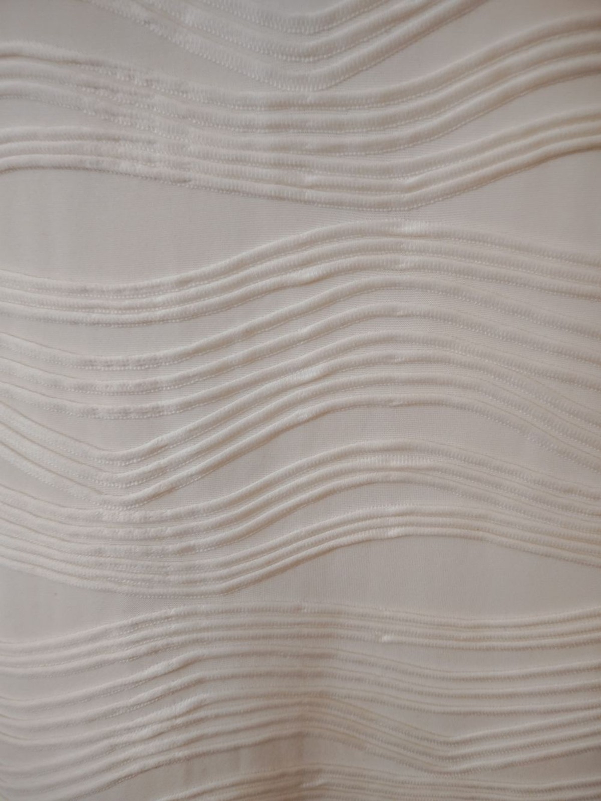 Sleeveless Off White Textured Wave Shift Dress