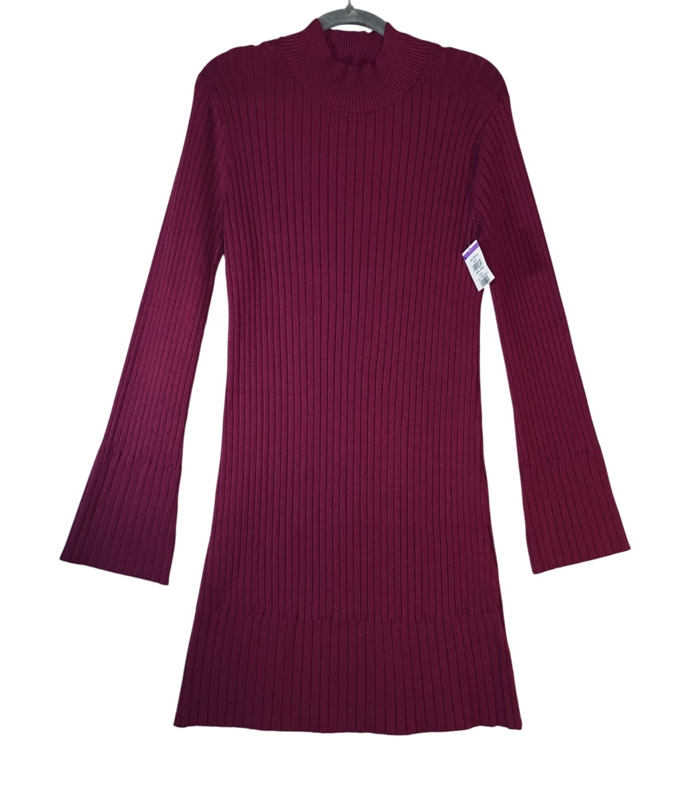 Halogen Size 1 Women’s Mock Turtleneck Sweater Dress Long Bell Sleeves NWT