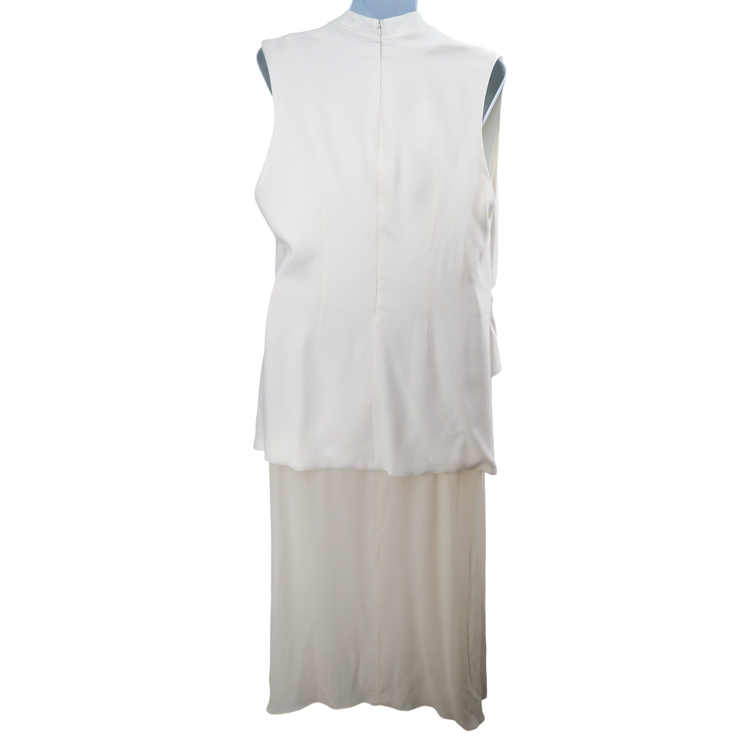 Brandon Maxwell Sutton Silk Vest Midi Dress Ivory Twist Drape Sz 16 NWT $1995
