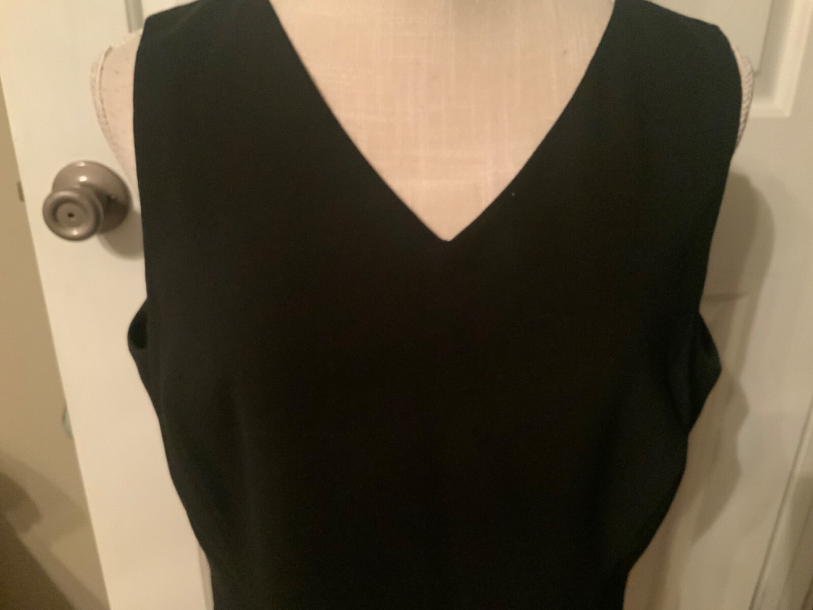 🌸Kasper Black Sleeveless Lined Side Zipper Polyester Tank Top Size 12 🌸