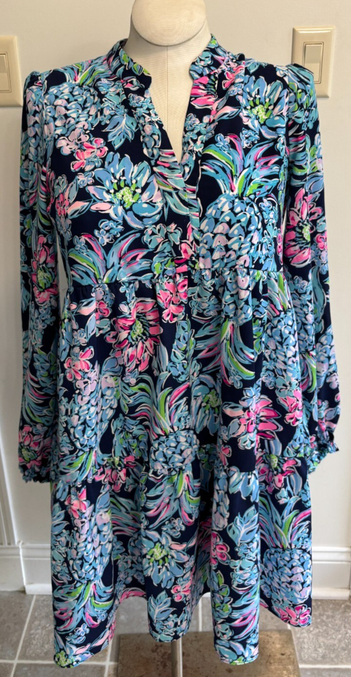 LILLY PULITZER WINONA STRETCH DRESS PINEAPPLE PARADISE SIZE MEDIUM