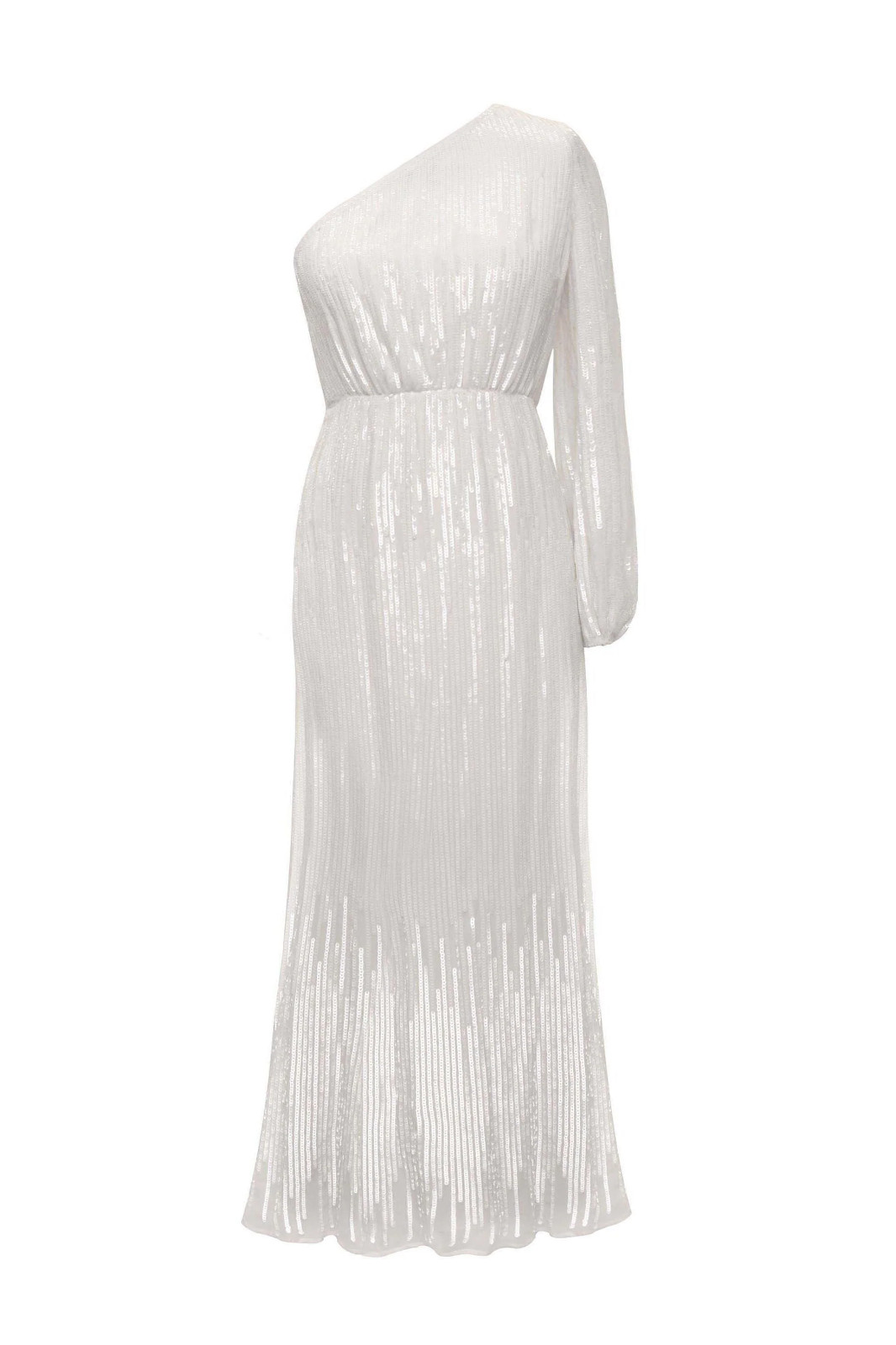 Rixo, Sequined Georgette Bradshaw Midi Dress, NEW W TAG, 16 UK / 12 US, Ivory
