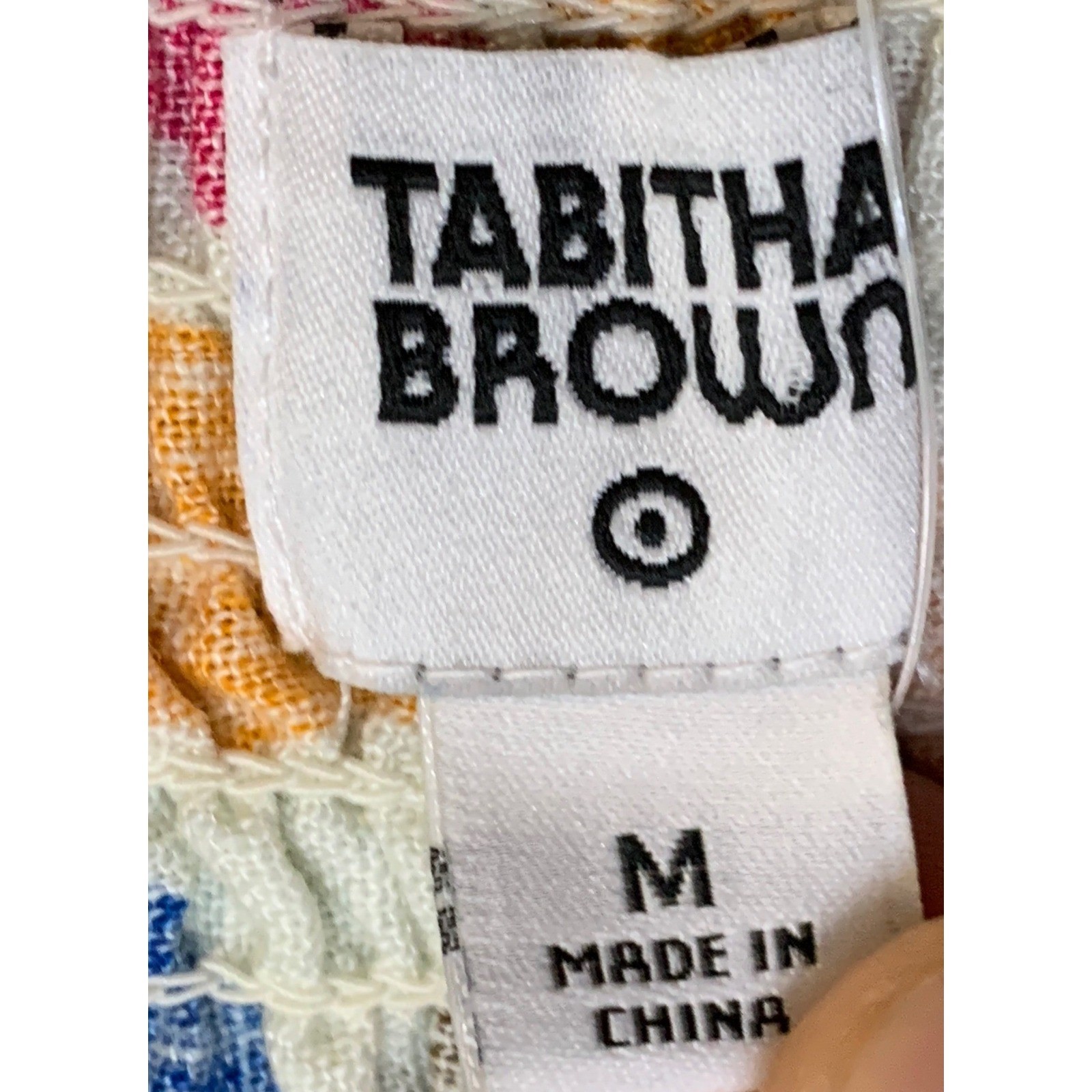 Tabitha Brown for Target Multi-Color Tropical Leaf Puff Sleeve Midi Dress M NEW