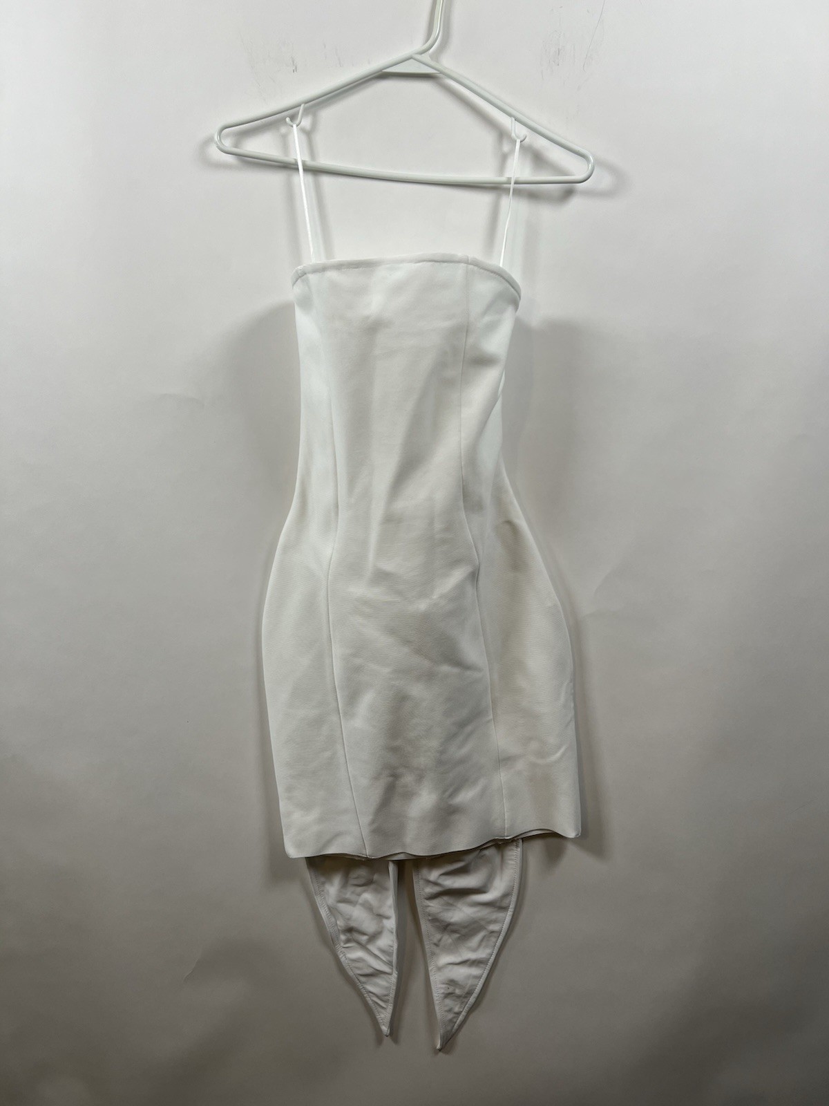 Big Bow Cocktail Party Dress With Puff Sleeve, White Bridal Shower Dress