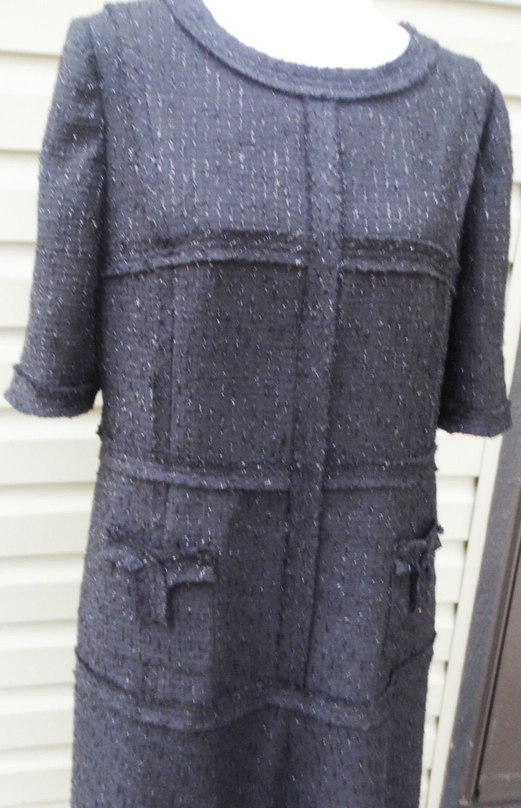 Designer Teri Jon by Rickie Freeman Metallic Tweed Geo Stripe Dress Size 16/XL