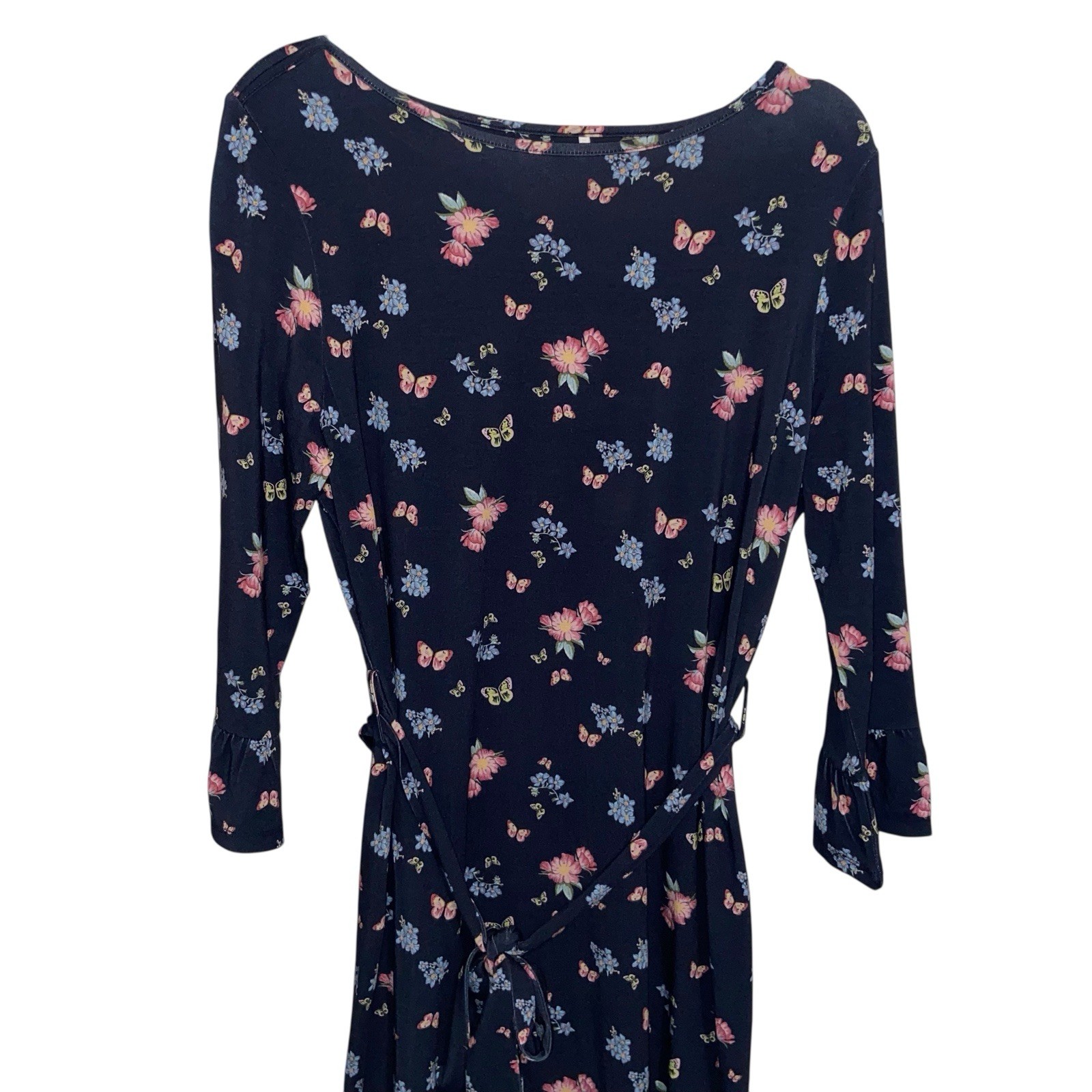 Barbour Dress Womens Size 6 USA Marlowe Floral Navy Preppy Coastal Butterfly