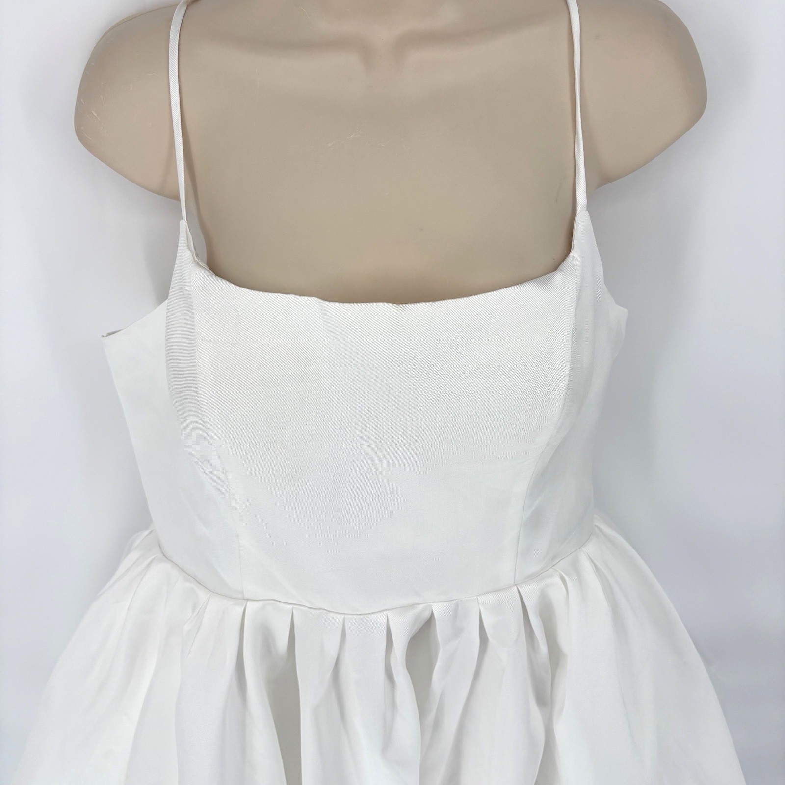 Lulus White Bubble Hem Mini Dress Lace Up Corset Back Bridal XL NEW