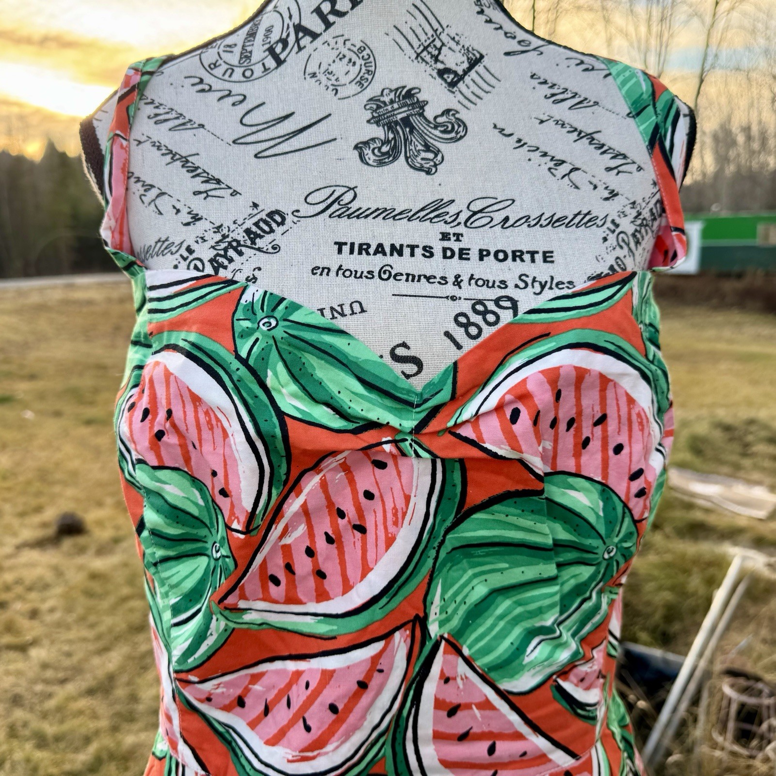 Hell Bunny Pin Up Dress Mini Watermelon Patterned Pockets 50’s Retro