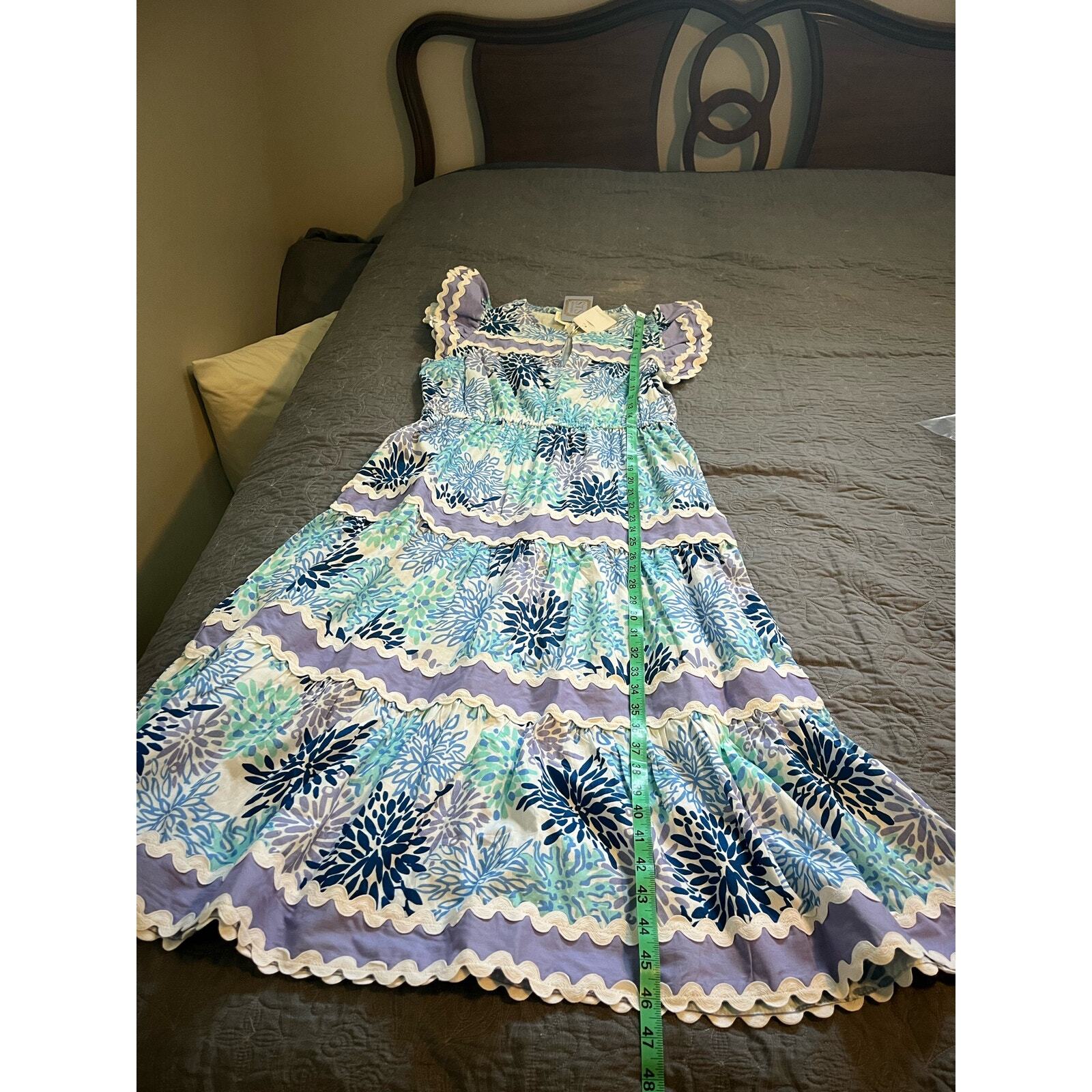 sail to sable bloom print flutter sleeve midi dress size medium NWT