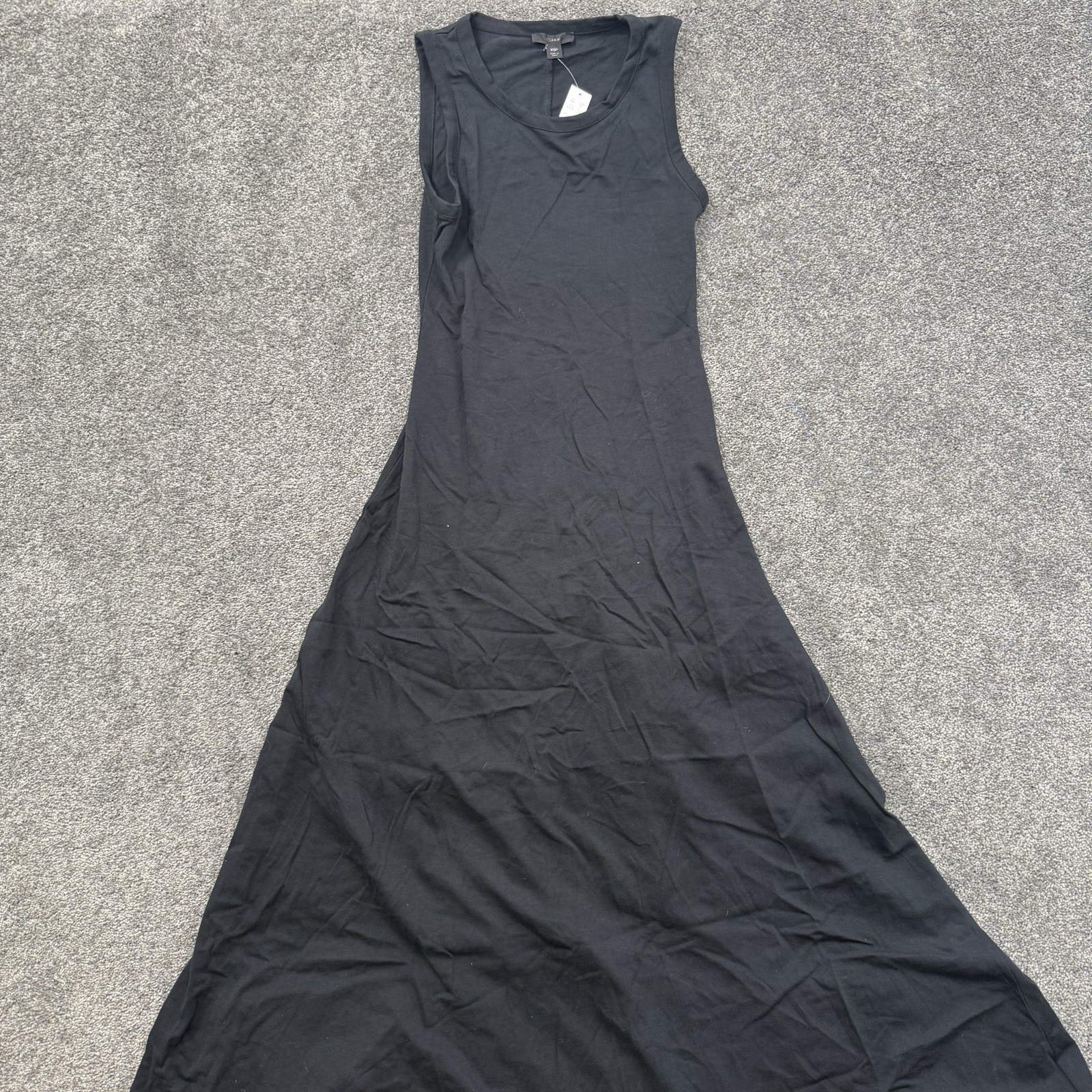 Womens Petite J. Crew High low maxi Tank dress Black T Shirt Modest Black A0479