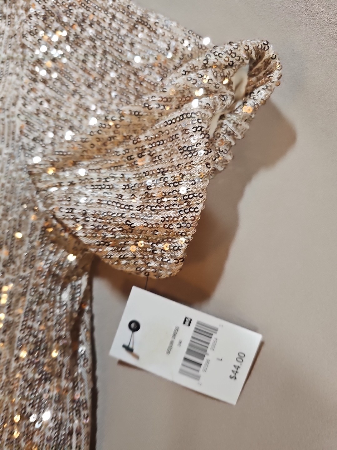 Ophelia Roe Womens Sequin Evening HolidayParty Dress Gold Pullover Stretch Large