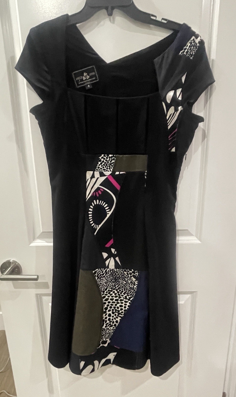 New Eco Friendly Handmade Black Dress From Recycled Materials Size 10-12