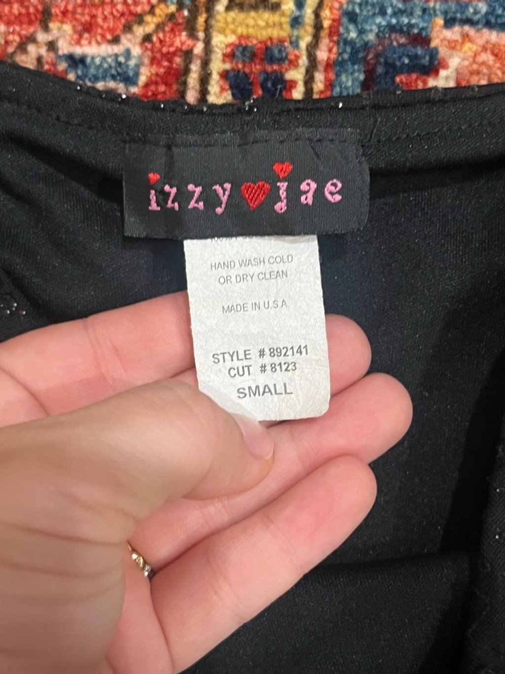 Izzy & Jae Strapless Black Glitter Sequin Party Cocktail Dress Small USA