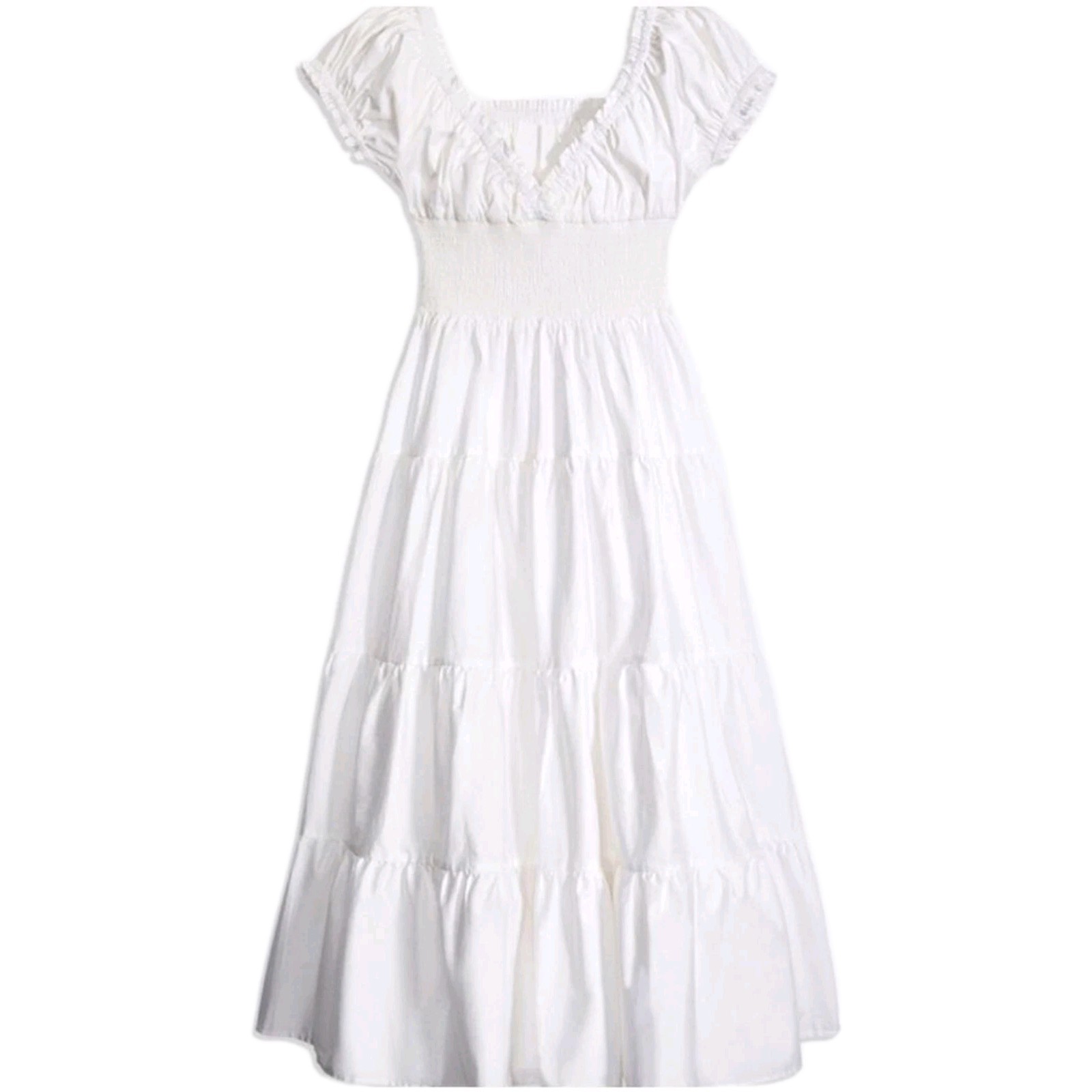 WeWoreWhat Danielle Bernstein Ruched Smocked Maxi Dress Women’s XL White