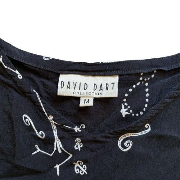 David Dart New Orleans Mardi Gras Jazz Music Fleur De Lis Whimsical Black Dress
