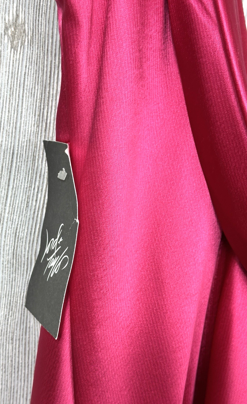 A.B.S Collection Allen Schwartz Bubble Dress Size 8 Satin Low Back Raspberry NWT