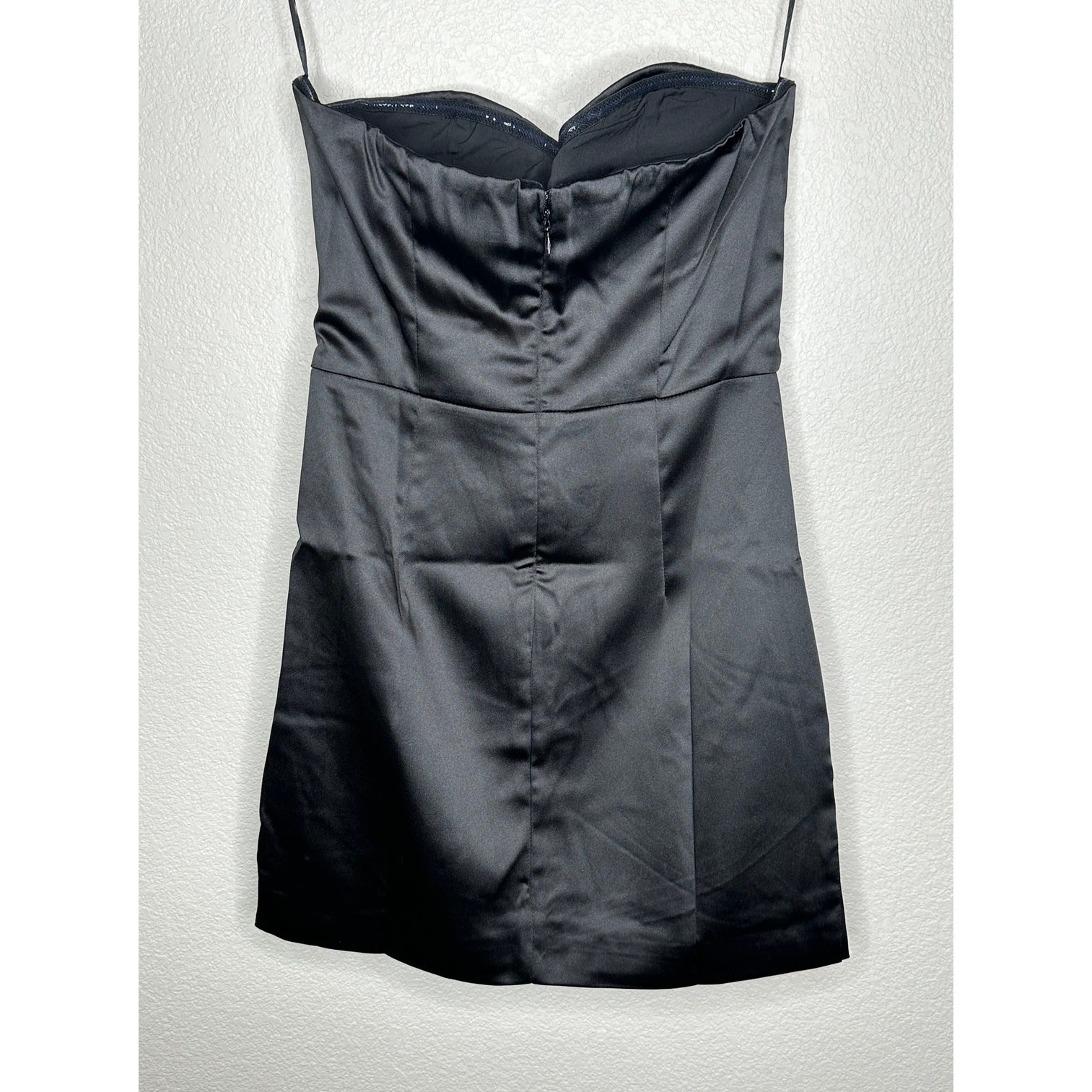 Naked Wardrobe The Statement NWT Mini Dress S Black Satin Bustier Strapless