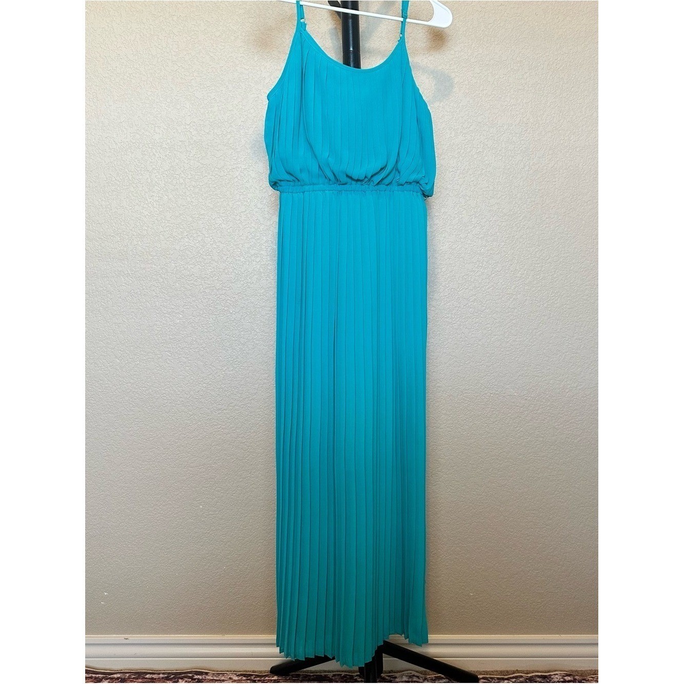 American Rag Teal Pleated Maxi Dress