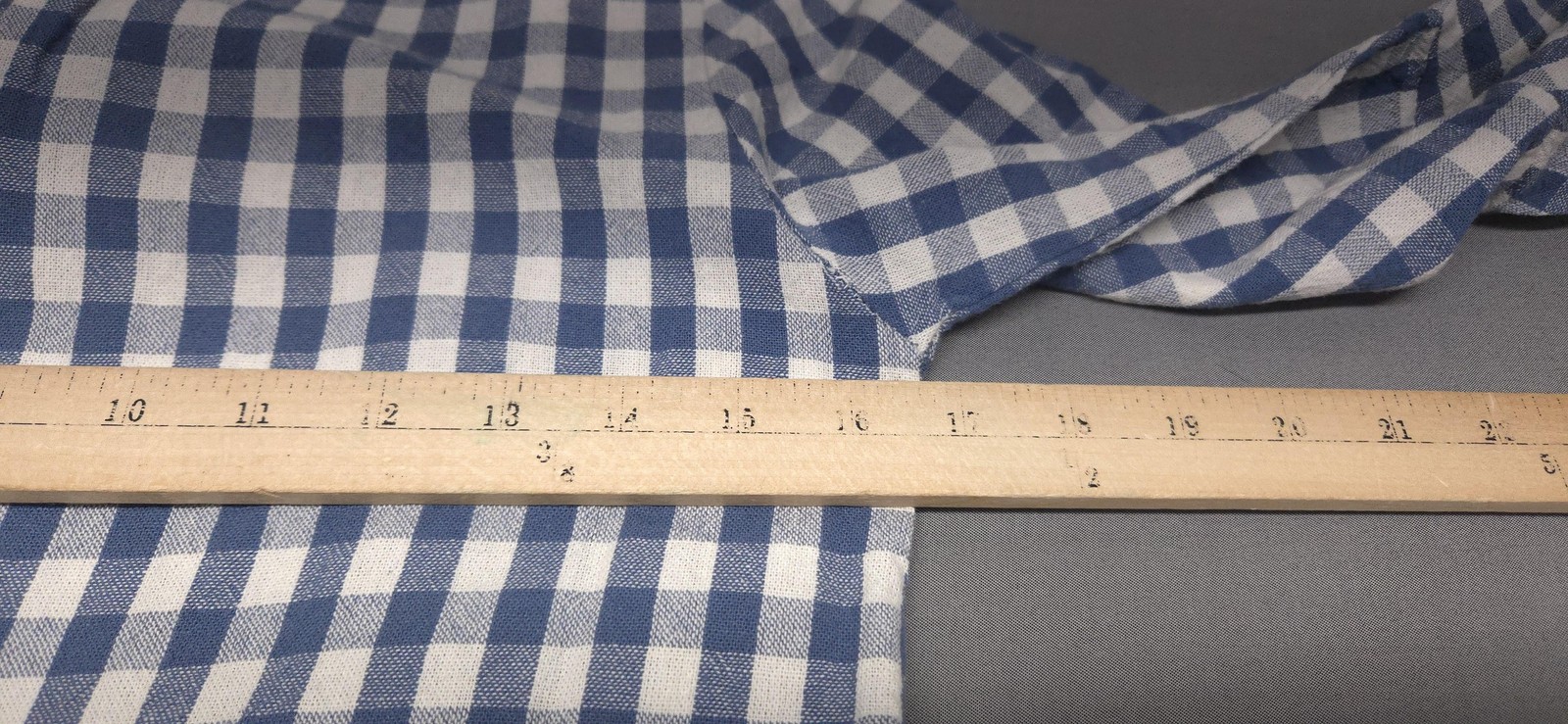 Blue Gingham Check Fit Flare Midi Dress Womens S Ruffle Bell Sleeve Cottagecore