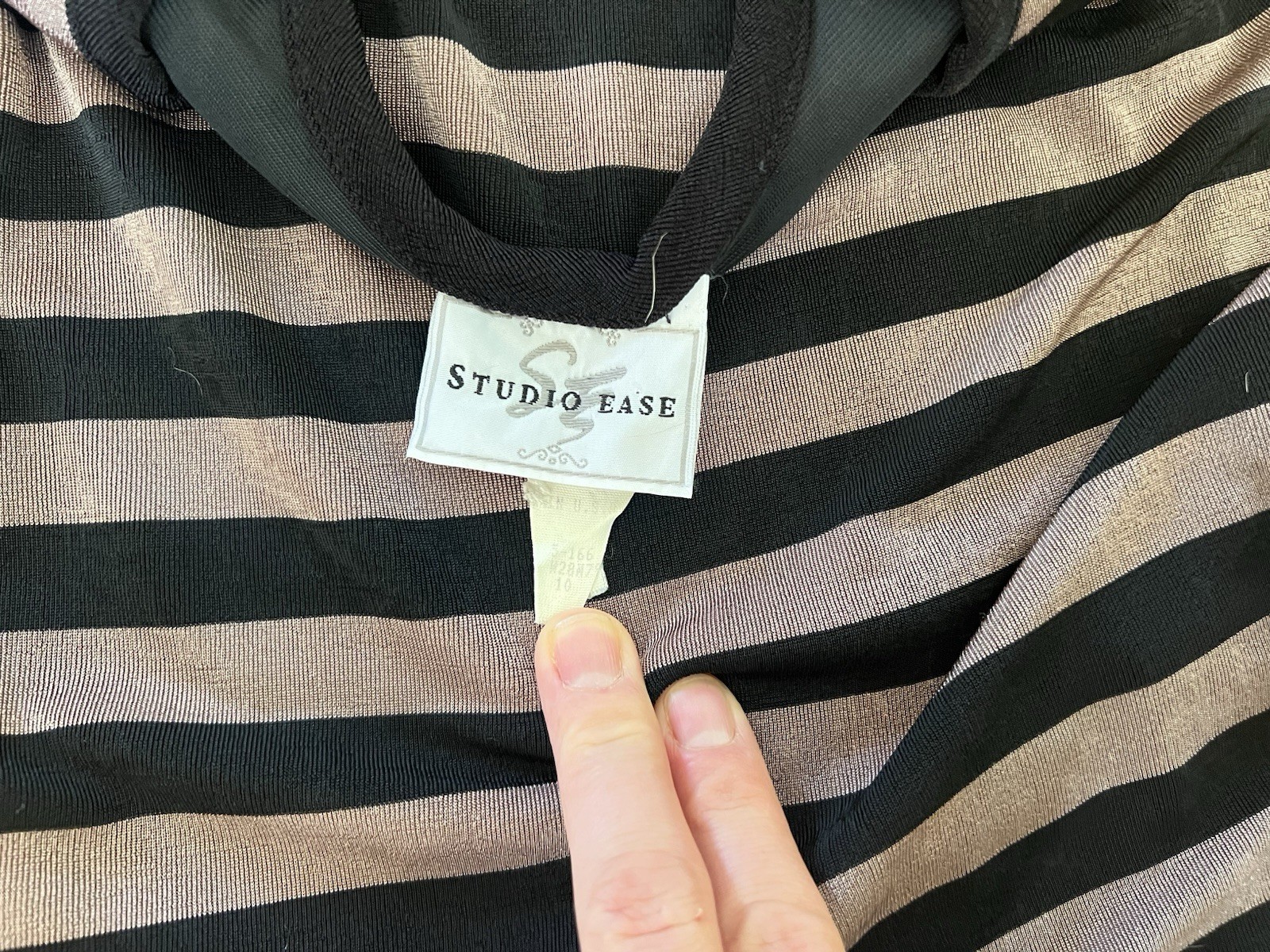 Studio Ease Striped Layered Maxi Dress Vintage Y2K Black And Beige Size 10