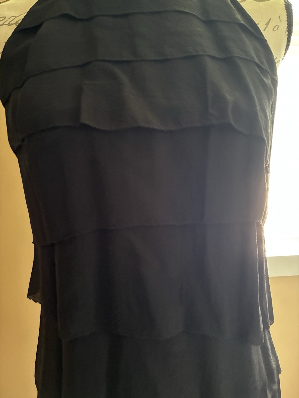 Vince – 100% SILK Black Tiered Cocktail Dress – Women, Size 6