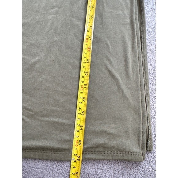J for Justify Maternity Olive Green Square neck Maxi Dress Side Slit Size XL NWT