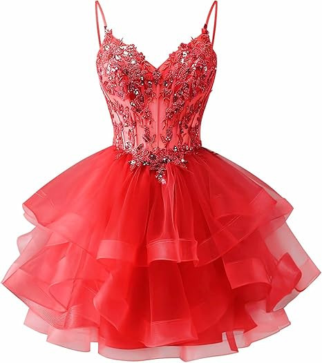 Homecoming Dresses Sparkly Beaded Short Prom Dress for Teens Quinceanera Dress