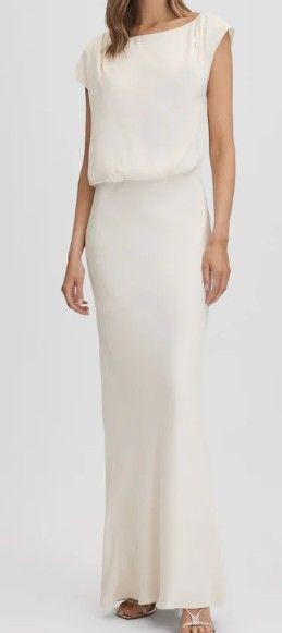Rupa-Drape Neck Maxi Dress UK8 Women’s Ivory