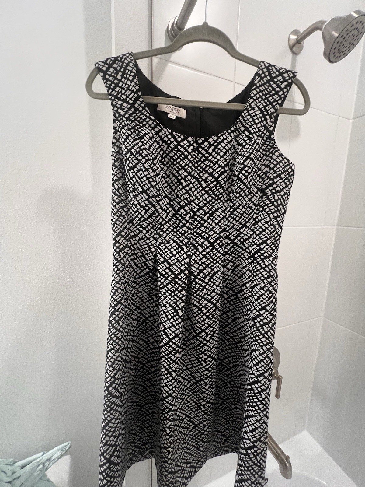Kasper Black And White Fit And Flare Midi Dress Size 6