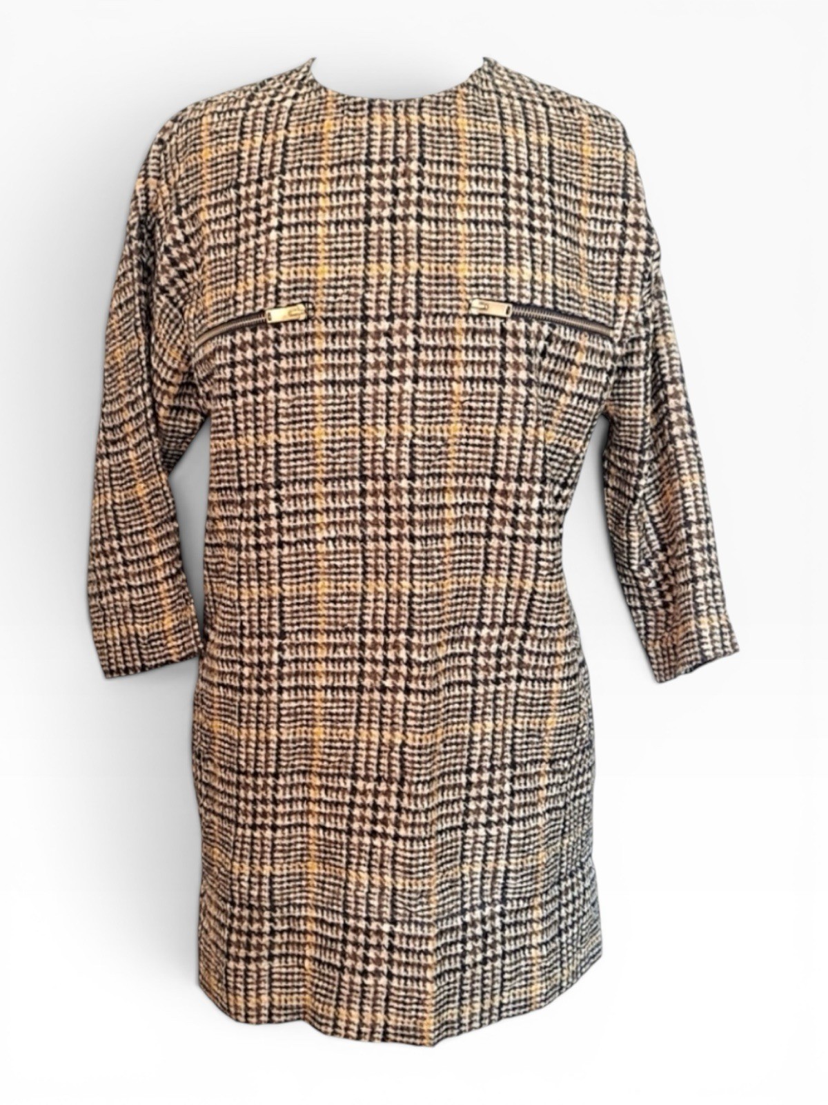 Archival Celine by Phoebe Philo 2011 Pre-Fall Silk Houndstooth Dress FR 34 US 2