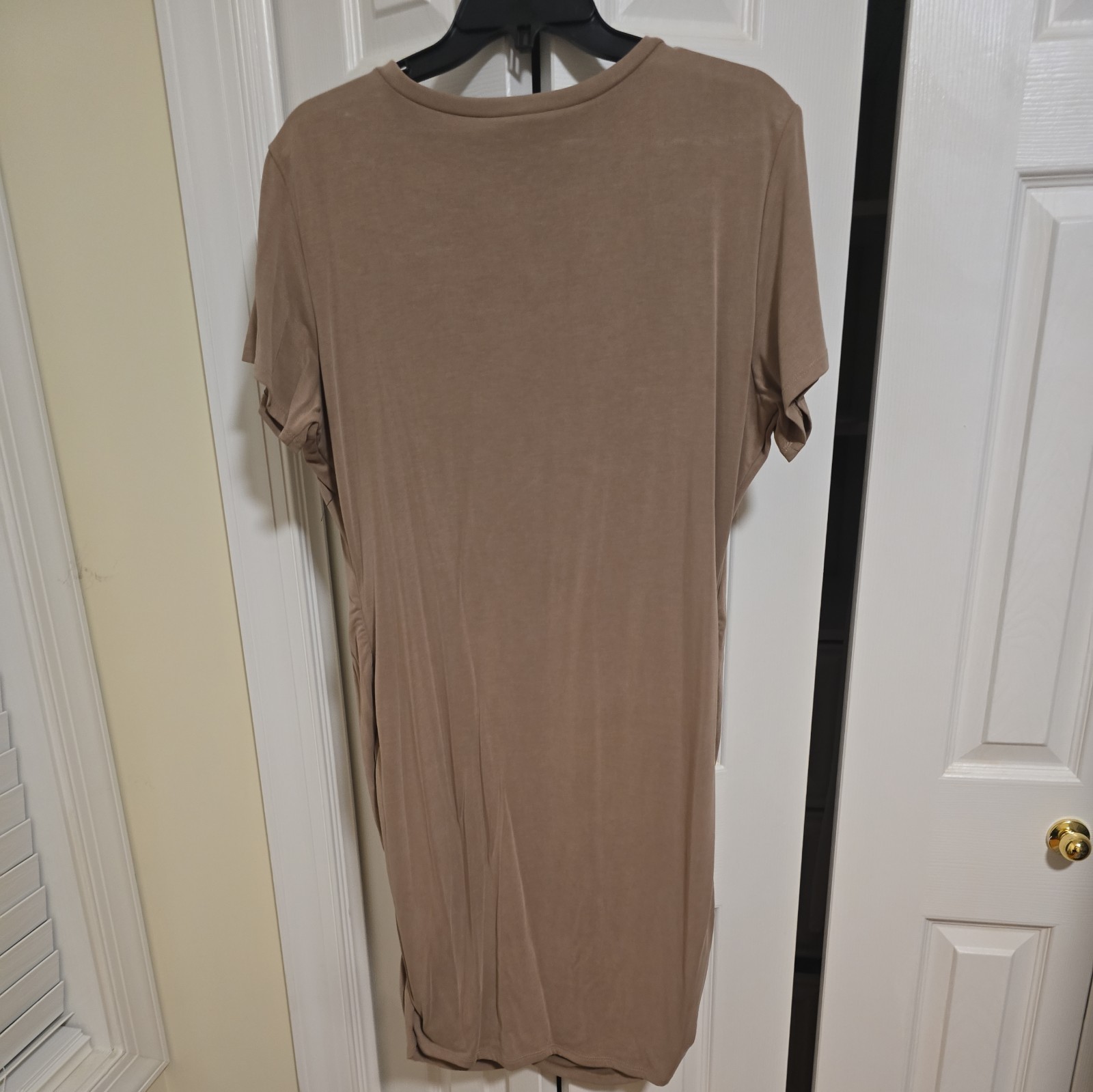 Express Dress Women’s XL Ruched Side Taupe Casual Capsule Modal Every Day