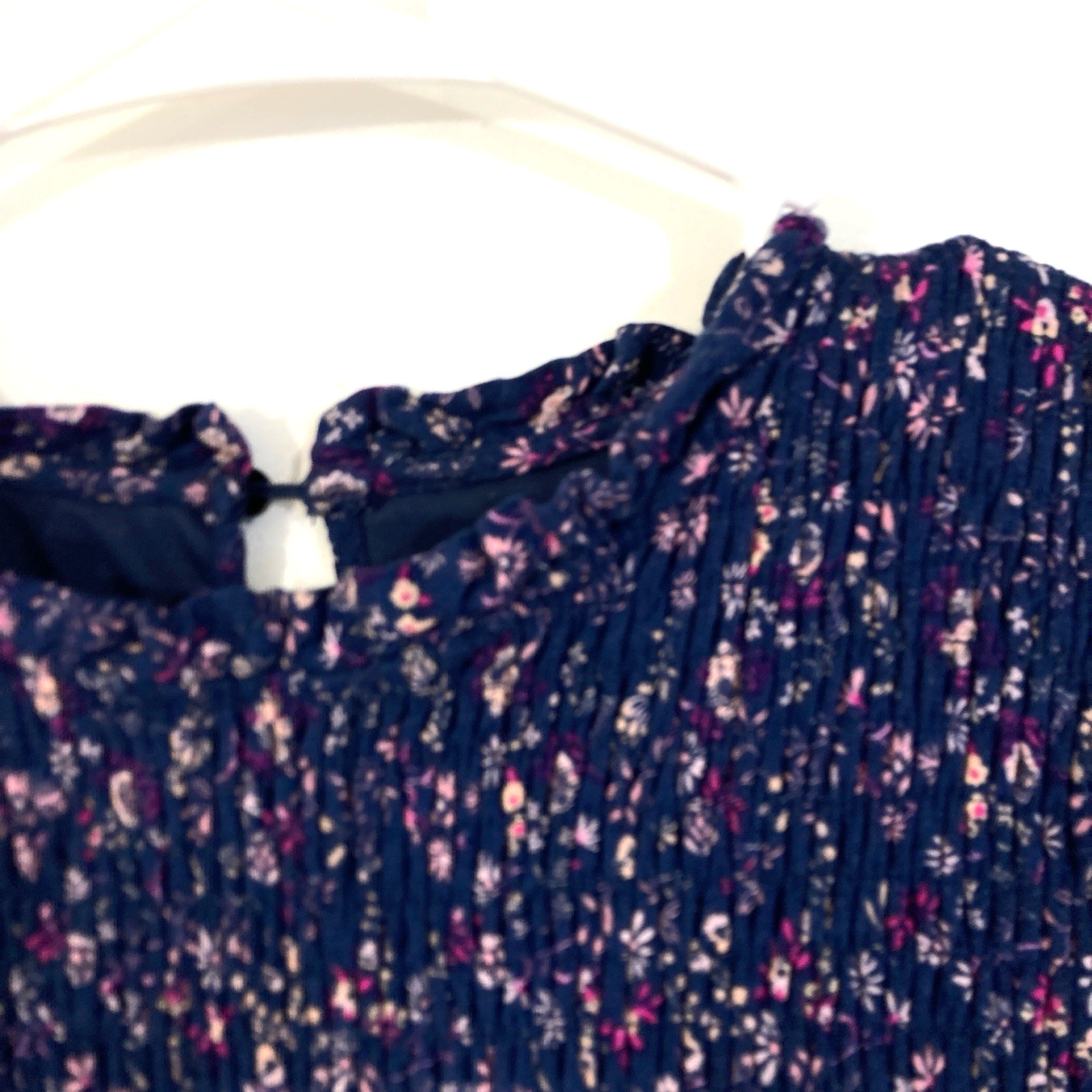 Penelope Rose Drop Waist Prairie Cottage Ditsy Floral Smocked Navy Dress Women S