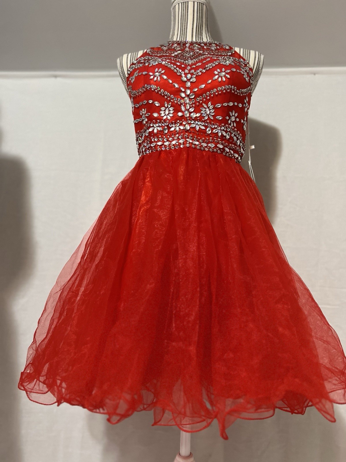 Prom Princes Party Rhinestones Mini Dress Sz S 4 Cocktail Babydoll NWT Gala #3