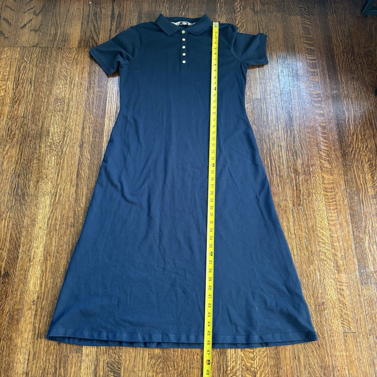 Barbour Women’s 8 Celeste Midi Polo Dress Navy Stretch Cotton Fit & Flare NWT