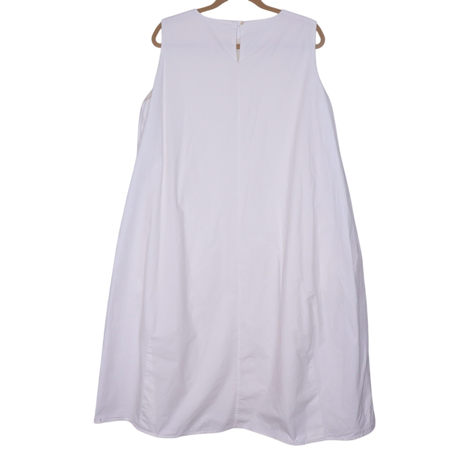 CHEZ VIDALENC Oversized Balloon Shift Dress White Sleeveless Women’s 3/ US 6-8