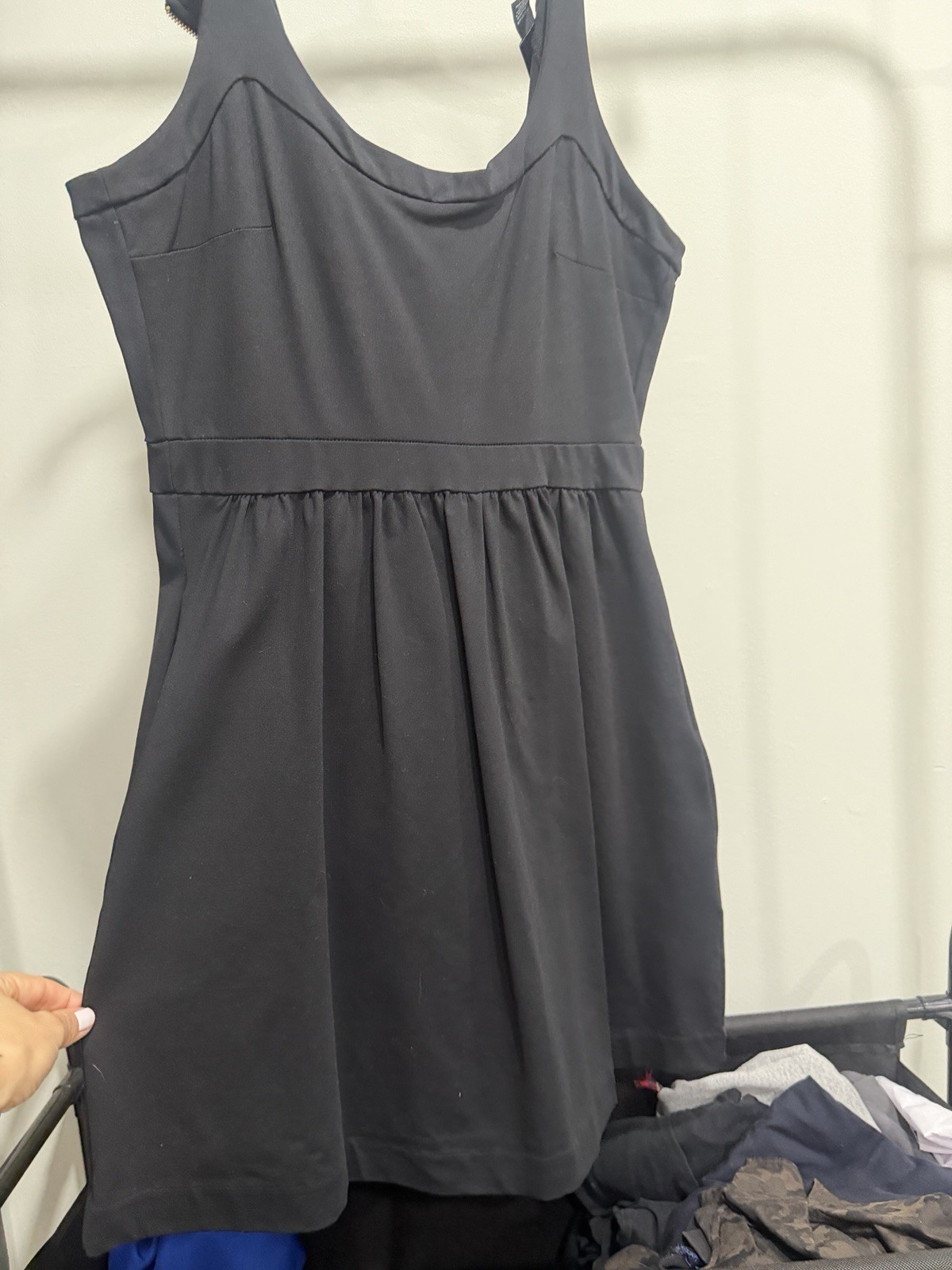 Cynthia Rowley Black Scoop Neck Sleeveless Zip Back Pockets Short Dress US M