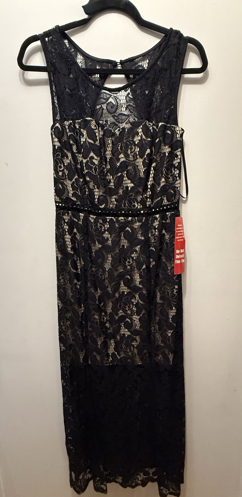 En Focus Studio Black Floral Lace Sleeveless Midi Sheath Dress Lined Zip 10