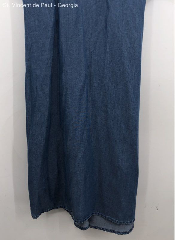 Beach Lunch Lounge Blue Denim Short Sleeve Pullover Shirt Dress Women’s M Mayla