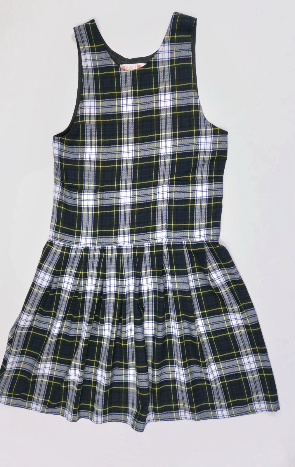 Allison Blair Green White Tartan Plaid Jumper Midi Dress Women’s Medium