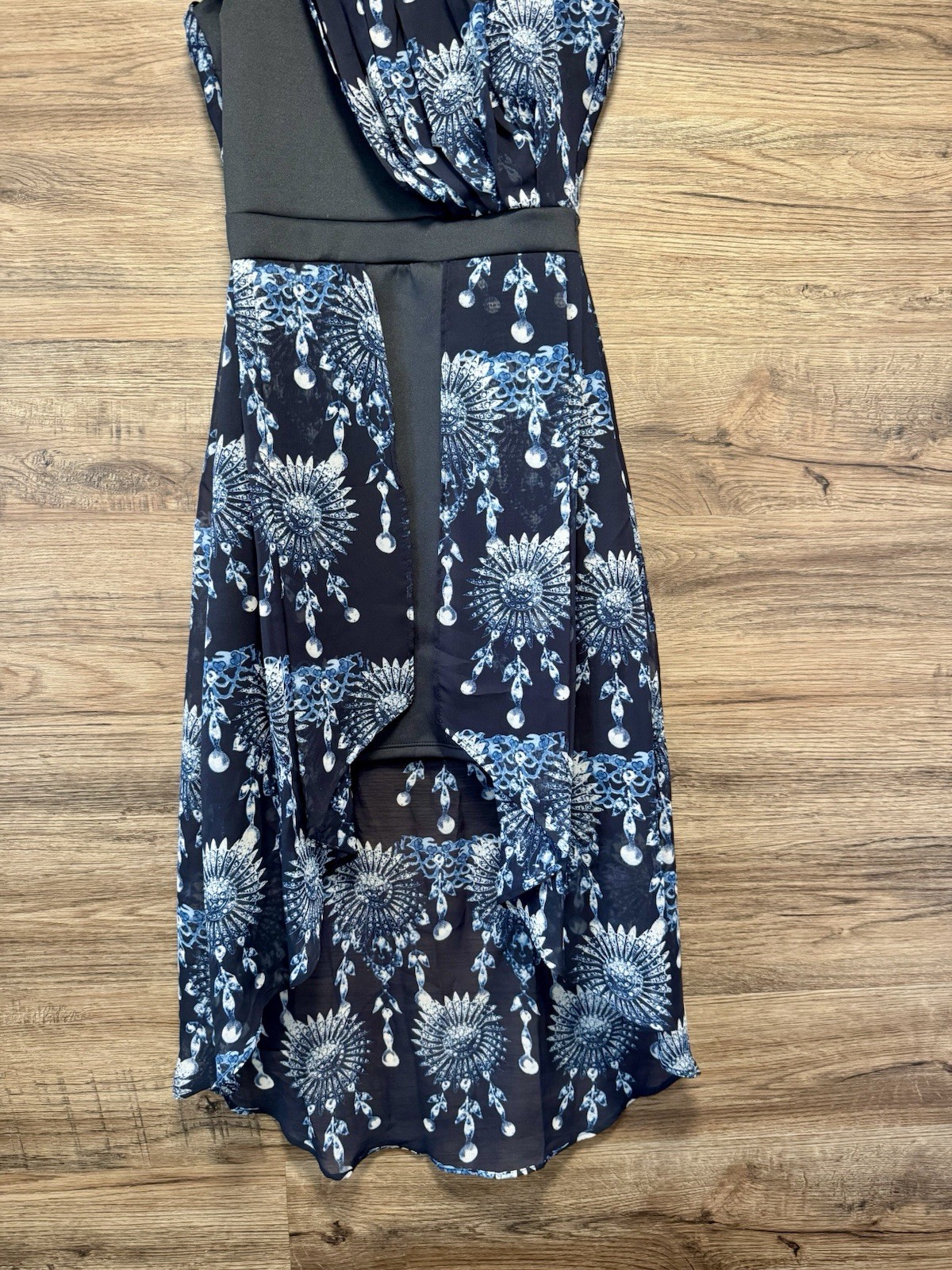 Atmosphere Limited Edition High-Low Party Dress – Size 8 – Blue Mandala Print