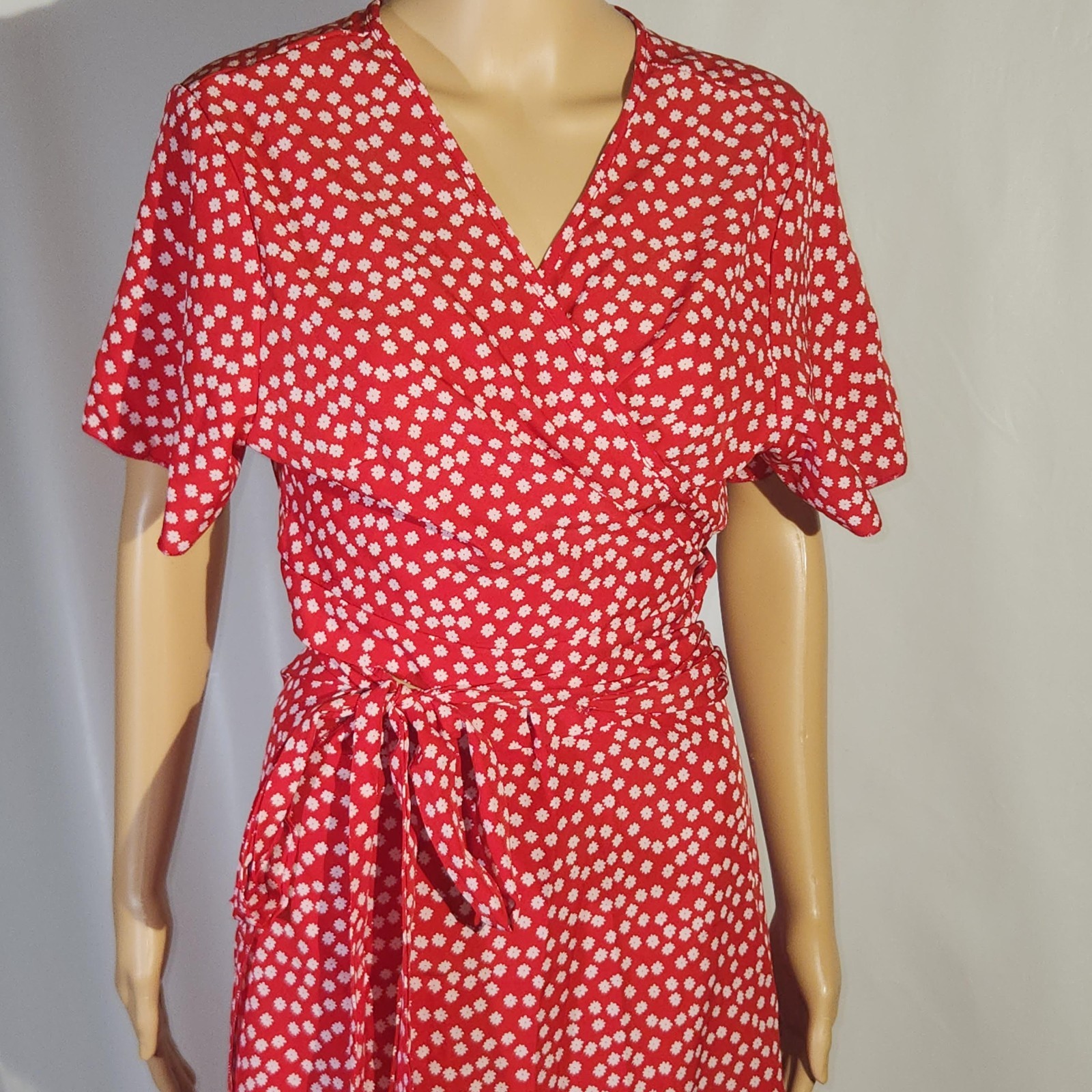 WOMENS SPRING RED FLORAL WRAP AROUND SKIRT AND TOP SHIEN CURVE PLUS SIZE SUMMER