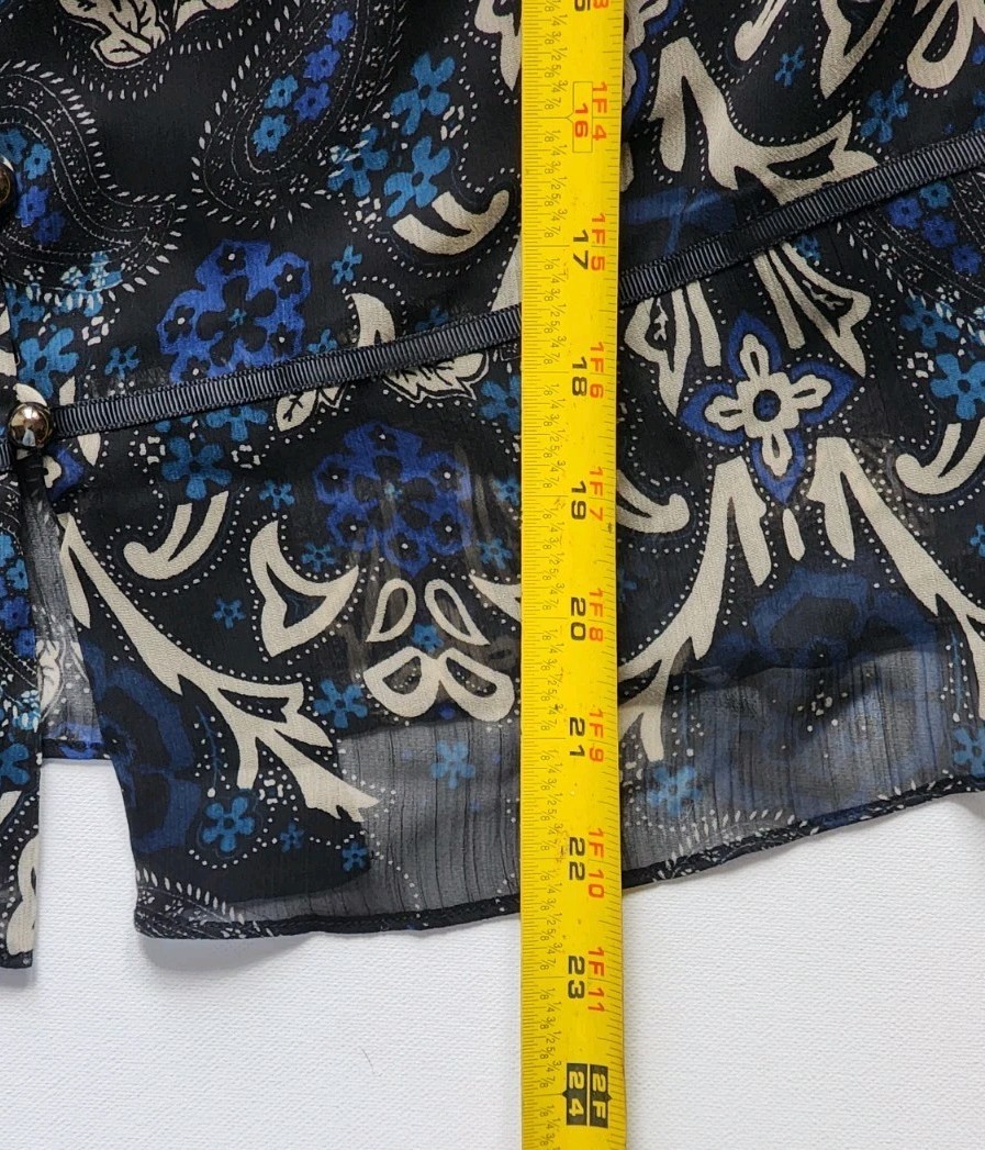 Danny Nicole 2 Pc Dress Set Blue Paisley Sheer Midi Skirt Cottagecore Church