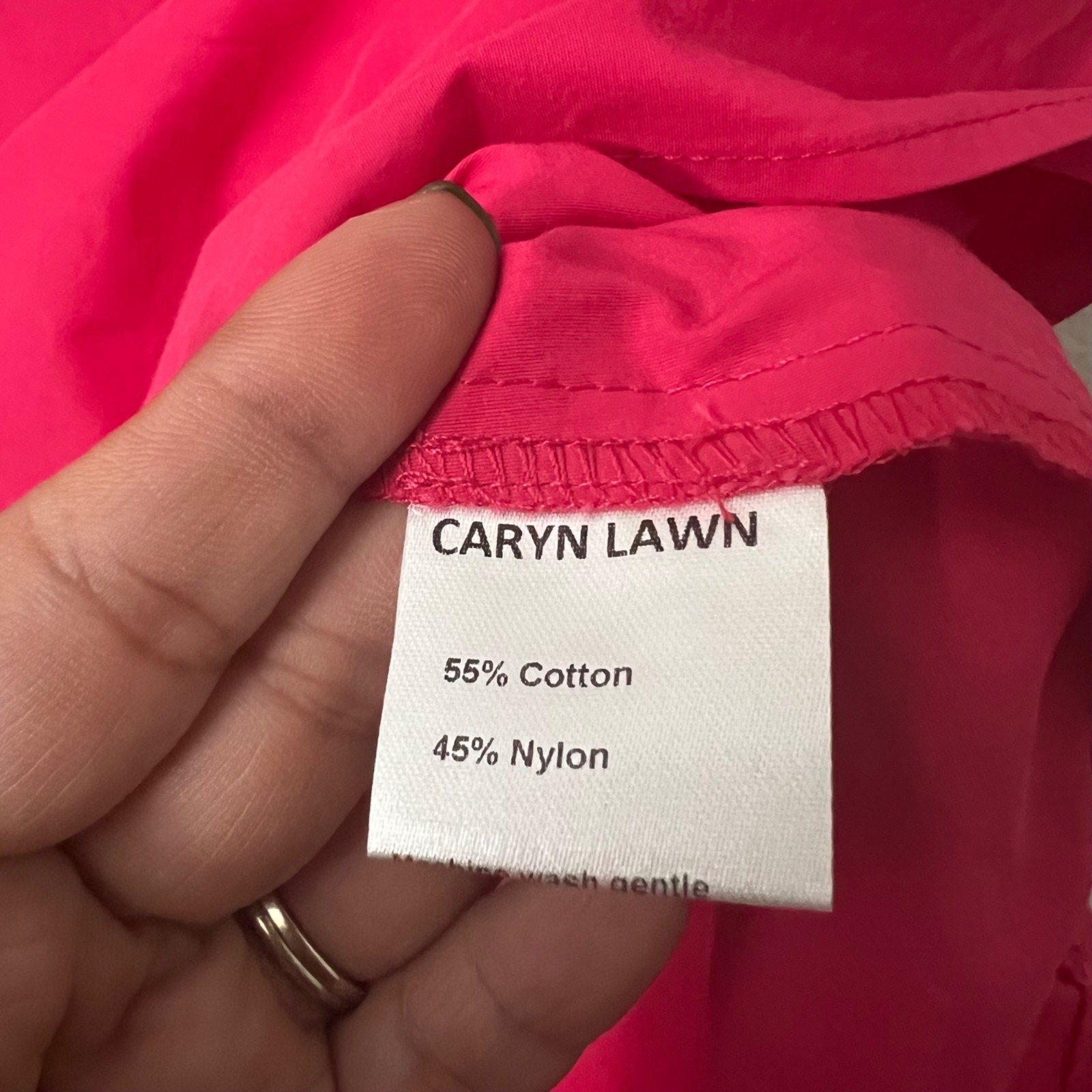 Caryn Lawn Womens Emily Fuchsia Ruffle Neck Poplin Shirt Dress One Size