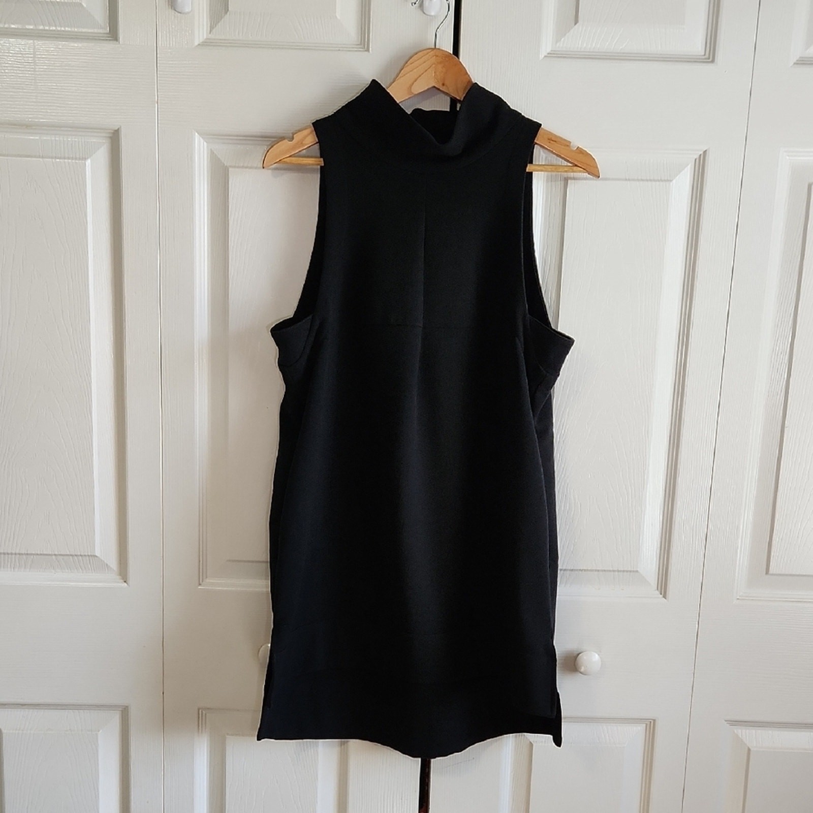 Free People Womens Black Goldie Tunic Dress Size SM High-Low Pockets Athleisure