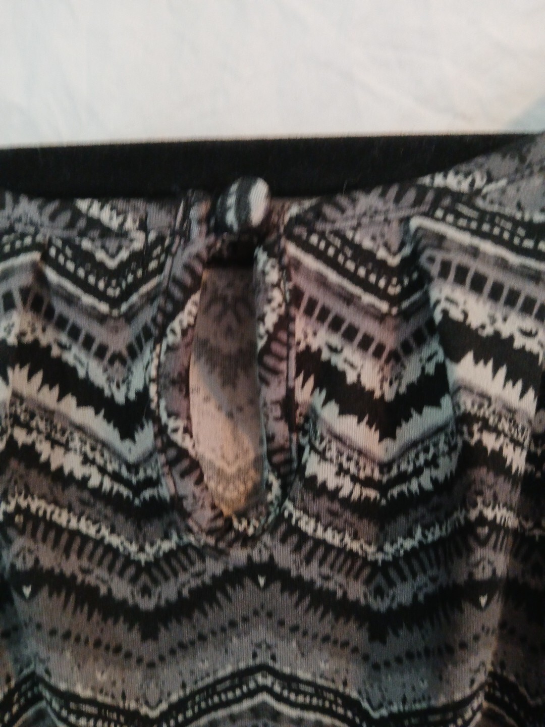 Sheila Rose Chevron Sun Dress Black-Grays Zig-Zag Womens Xlg Elastic Waist