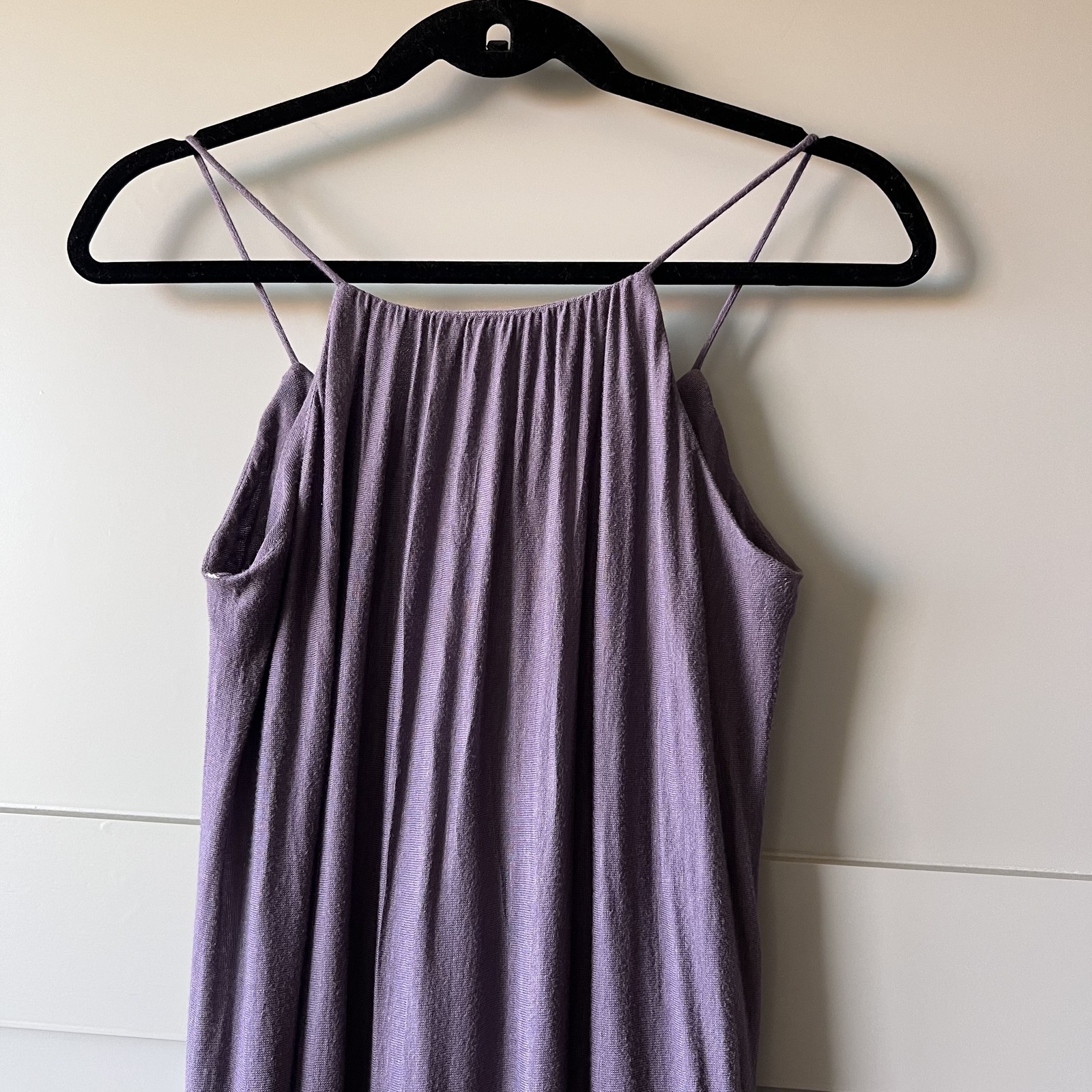 Mod Ref Dress Womens Medium Purple Gray Maxi Sleeveless Halter Drape Beach Boho