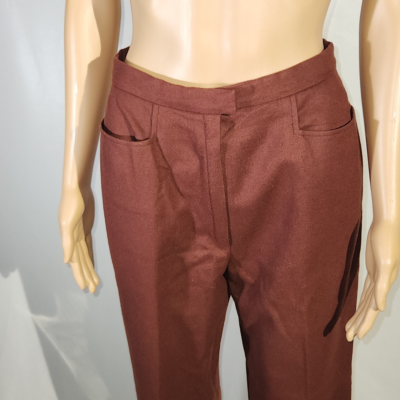 VINTAGE PENDLETON KNOCKABOUT 1970S SLACKS USA MADE BROWN SIZE SMALL VIRGIN WOOL