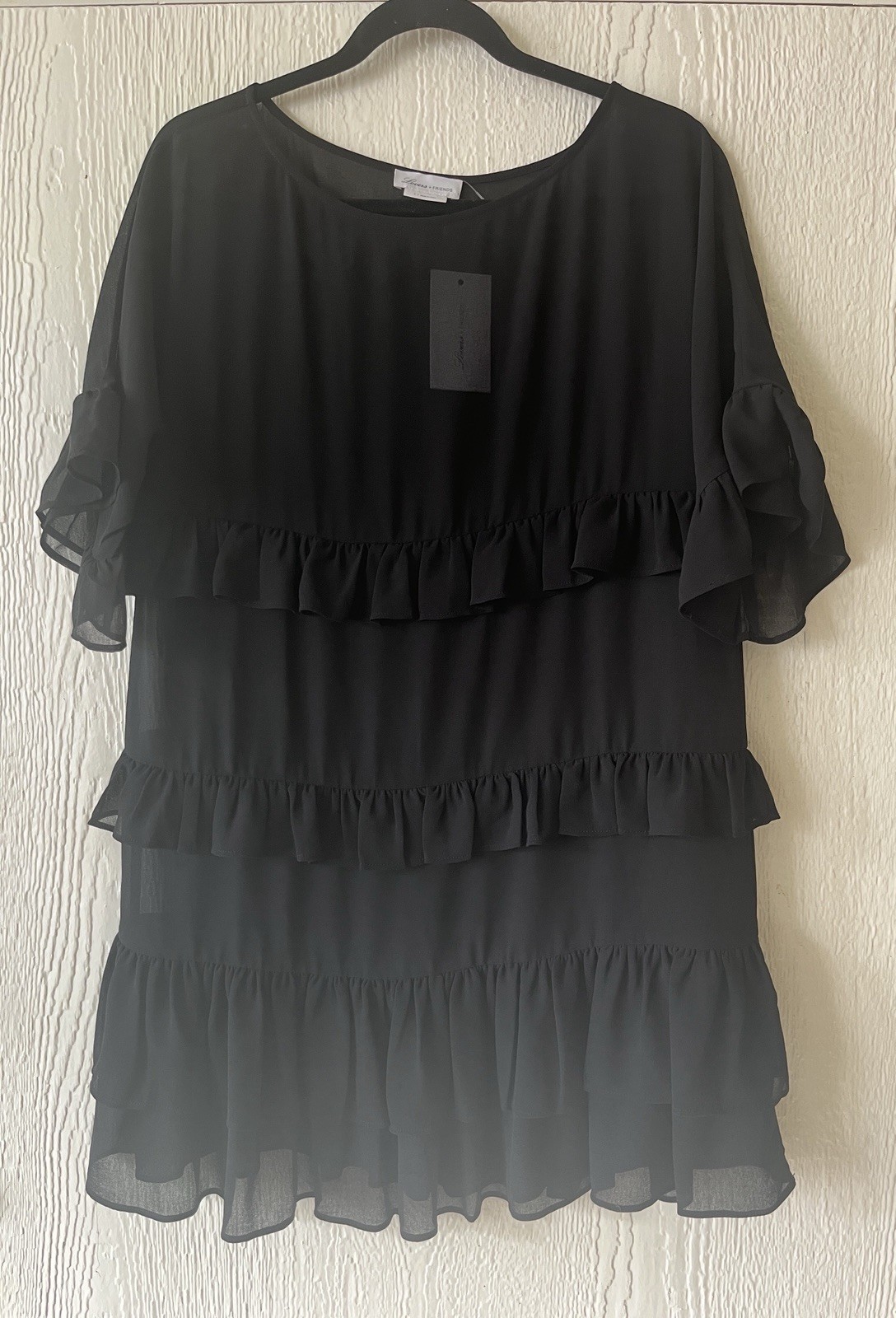 Chiffon Ruffle Lovers + Friends Black Mona Mini Dress Whimsygoth Women’s Size S