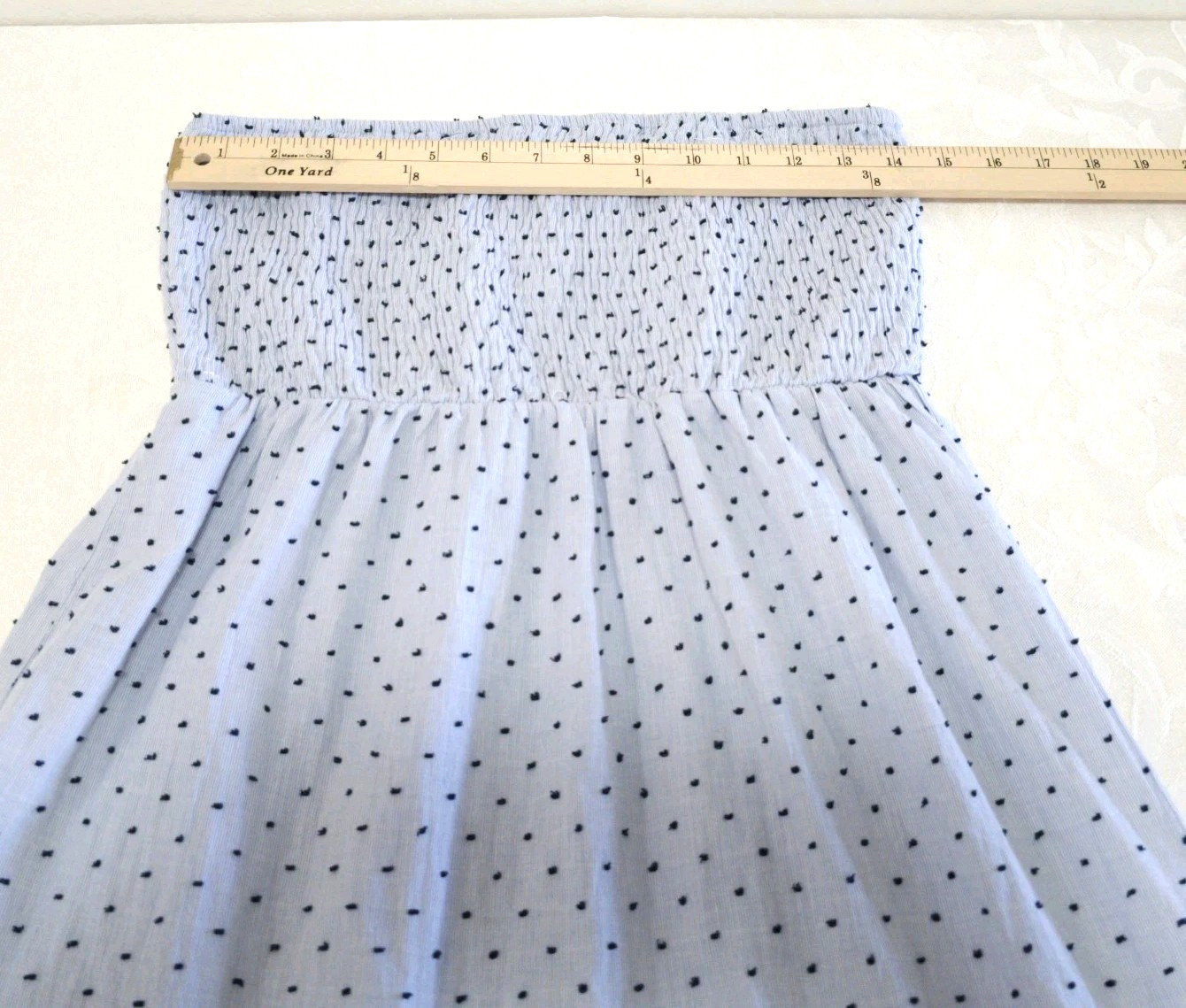Style Envy Peasant BOHO STRETCHY Tube Top LONG STRAPLESS MAXI Dress Medium Blue