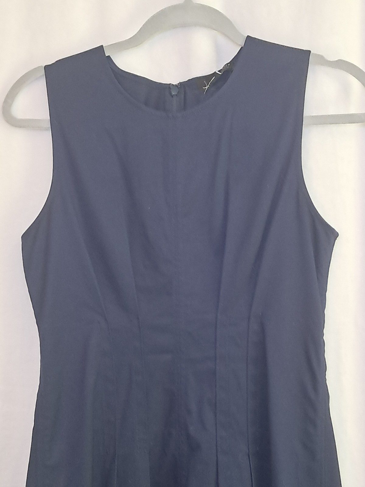NWT J. Crew 2 Pintuck Midi Dress In Stretch Twill Navy Blue Sleeveless CD361